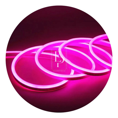 50m Fita Mangueira Led Neon Flexível Rosa 110v/220v