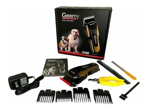 Maquina Inalámbrica Para Motilar Mascotas Kit 10 En 1 Geemy 