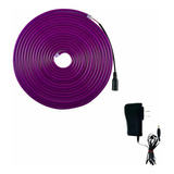 Neon Flex Rollo5m 12v Ip68 Sumergible Morado Incluye Fuente 