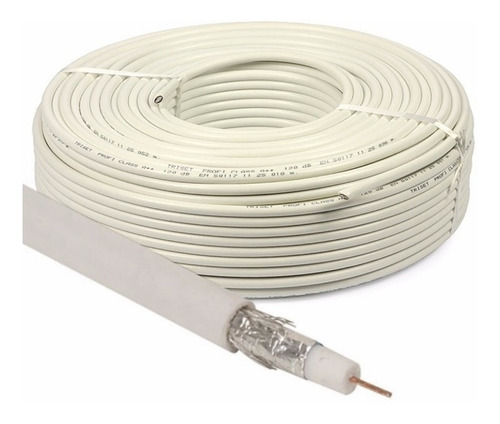 Combo 10 Metros Cable Coaxil Coaxial Rg6 Color Blanco
