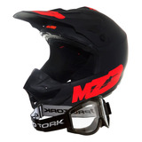 Casco Vertigo Mz3 Cross Naranja Negro L + Atiparra De Regalo