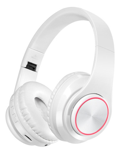Audífono De Diadema Inalámbricos B39 Bluetooth 5.0 Con Led Color Blanco