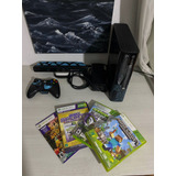Xbox 360 Usado Com Kinect E + 4 Jogos De Brinde 100% Funcionando Em Perfeito Estado Acompanhando Fonte E 1 Controle Com Carregador