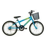 Bicicleta Infantil Aro 20 Athor Charmy S/m C/ Cesto Feminina Cor Azul Tamanho Do Quadro 18