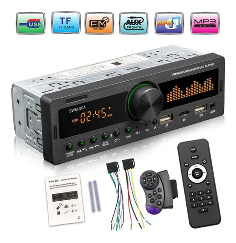 1din Radio Para Coche Reproductor De Mp3 Manos Libres Fm Am