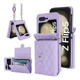 Funda Para Samsung Galaxy Z Flip 5 4 3 Caso Mujer Tarjetero