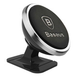 Soporte Baseus Magnético Adhesivo 360º P/automóvil Silver Color Negro/gris