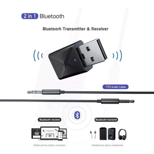 Receptor Transmisor 2en1 Bluetooth 5.0 Tv, Pc