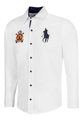 Camisa Vestir Caballero Polo Hpc 3015 Blanca 053-065 T3