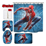 Juego De 4 Cortinas De Regadera Spiderman, Tapetes, Funda De