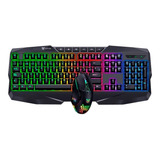 Kit Mouse Y Teclado En Español Gamers Onikuma Led Rgb Usb Color Del Teclado Negro