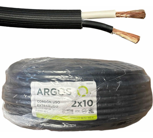Cable Extra Uso Rudo 100% Cobre 2x10 Awg Rollo 100 Metros