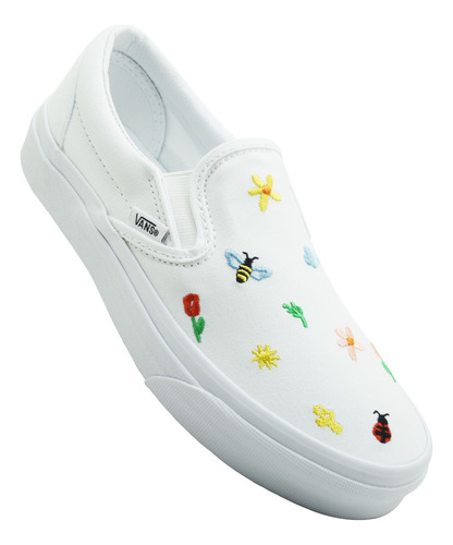 Tenis Vans Classic Slip-on Vn0a5jlxw00 Garden Party True Wht