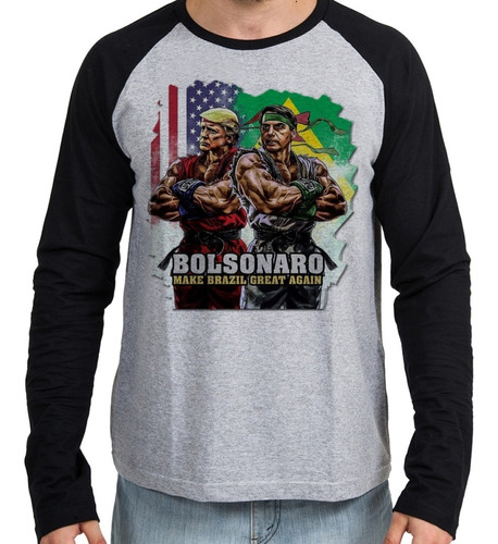 Camiseta Blusa Manga Longa Bolsonaro Trump Direita Brasil 