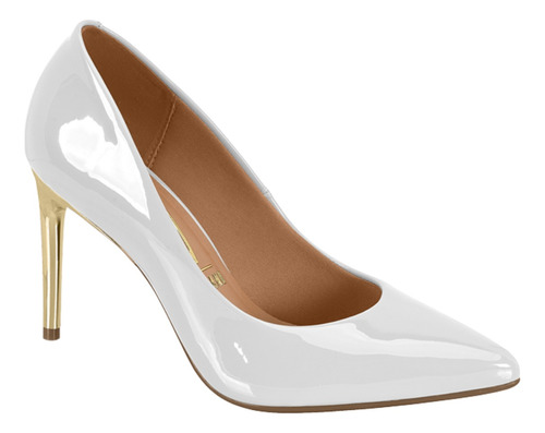 Zapato Stiletto Vizzano Blanco Taco Dorado