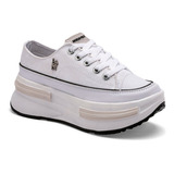 Tenis Chunky American Polo 2572 Color Blanco Para Mujer Tx7