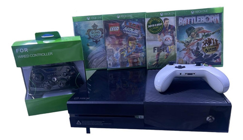 Console Xbox One Fat 500gb Com 2 Controles 4 Jogos Novos Lacrado Sem Caixa Completo Revisado Testado E Com Garantia!