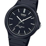 Reloj Pulsera Casio Youth Mw-240-1e2v De Cuerpo Color Negro, Analógico, Para Hombre, Fondo Negro, Con Correa De Resina Color Negro, Agujas Color Blanco Y Negro, Dial Blanco, Minutero/segundero Blanco,