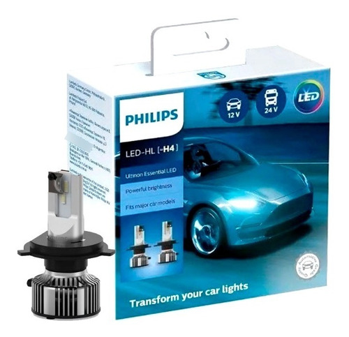 Kit 2 Lamparas Philips H4 Led Ultinon Essential