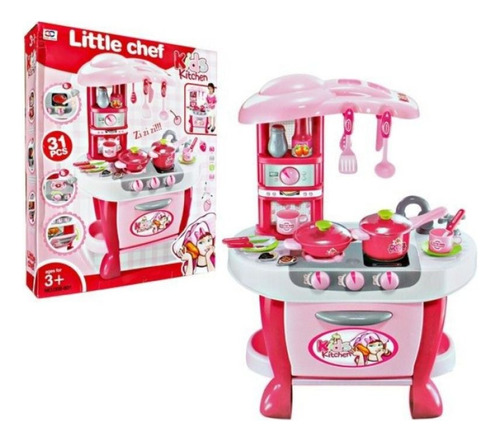 Set Cocina Infantil Con Horno Luz Sonido Ollas Didactico Niñ