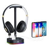 Soporte De Auriculares Rgb Con Enchufe Y Usb Para Gamer De E