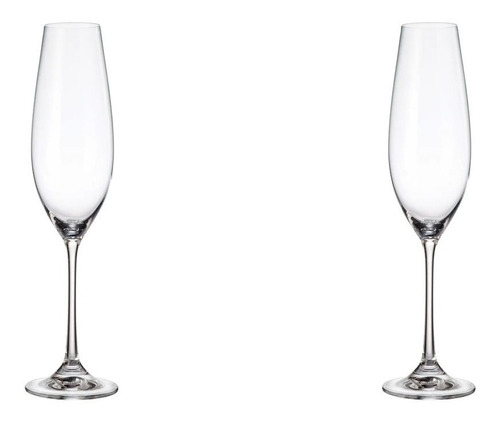 Set X 2 Copa Champagne Cristal Sarah Titanium Bohemia 260 Ml