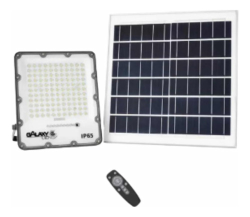 Refletor Solar Led 200w C/ Controle Remoto Branco Frio Galax