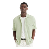 Camisa Knit Short Sleeve Button-up Shirt Regular Fit A6921-0