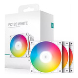 Kit Fan Com 3 Unidades Deepcool Fc120 Wh Rgb 120mm - White