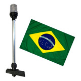 Mastro De Alcançado Popa Luz Led 12v Com Bandeira Do Brasil