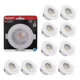 Kit 10 Spot Led Cob Redondo 5w Avant Branco Frio