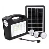 Kit Solar Portátil Panel +3 Lámparas Led Batería  Usb Gd-103