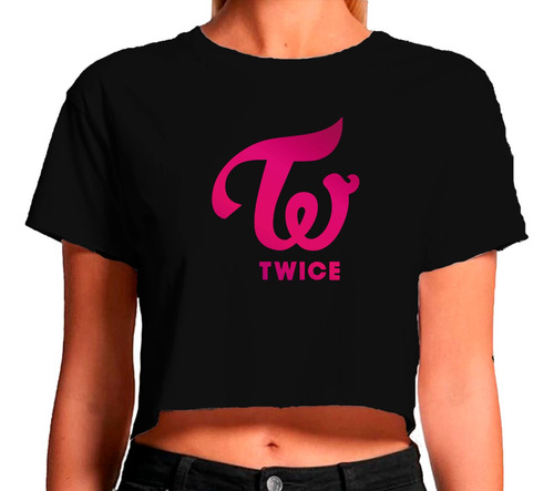 Playera Crop Top Mujer Ombliguera Sport Twice Logo K-pop