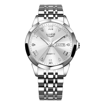 Lige LG89109F Reloj De Cuarzo Casual De Acero Impermeable Para Hombre Plateado | Envío gratis