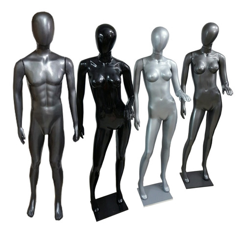 Maniquies Plastico Color Peltre Plata Negro. No Se Rompen!!!