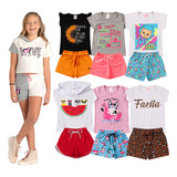 Kit 5 Conjuntos Femininos Roupas Infantil Menina Atacado