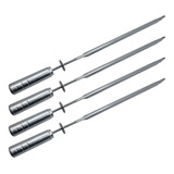 4 Espetos Espada Inox Para Churrasqueira Grill Giratório