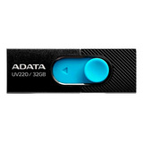 Memoria Flash Usb 2.0 Adata Uv220 32gb Retráctil Negro/azul