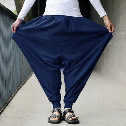 Pantalón Hombre Harem Algodón Lino Festival Holgado Sólido T | Meses sin interés