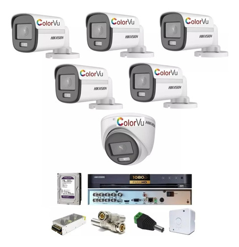 Dvr 08 Canais Hikvision / 05 Bulletcolorvu / 01 Dome Colorvu