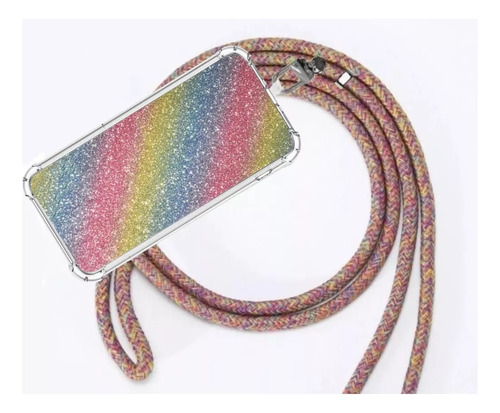 Carcasa Brillo Arcoiris Colgante Para Todos Los Huawei