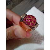 Anillo Europeo Antiguo Oro Rubies Diamantes