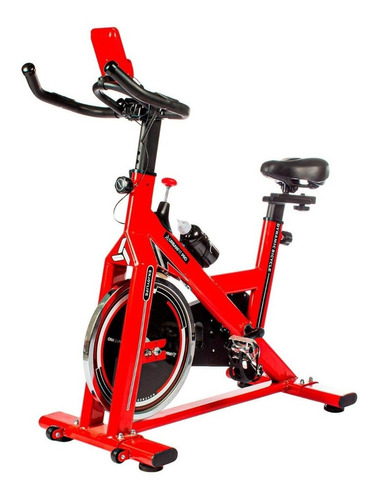 Bicicleta Fija Urbanfit Pro 18 Kg Cardio Para Spinning Color Rojo