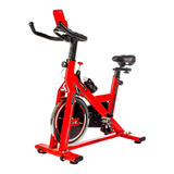 Bicicleta Fija Urbanfit Pro 18 Kg Cardio Para Spinning Color Rojo