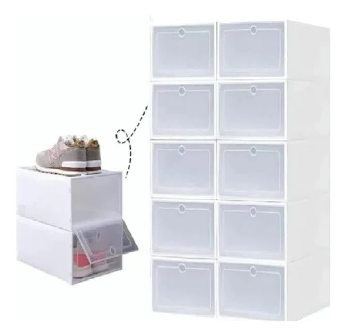 Pack 10 Caja Organizadoras Zapatos Zapatera Caja Zapatera