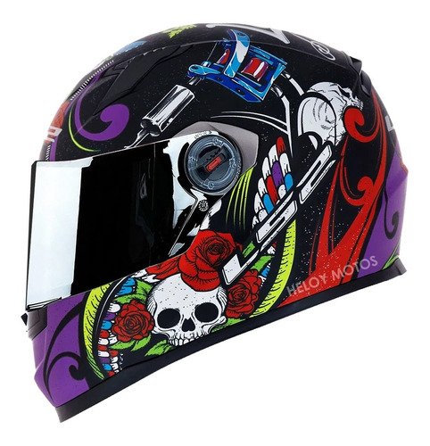 Capacete Ls2 Ff358 Pigment Violeta + Viseira Extra Prata