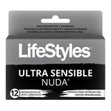 Preservativos Lifestyles Ultra Sensible Nuda 12 Unidades