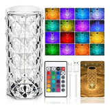 Lámpara De Mesa De Cristal De 16 Colores Rose Light Diamond