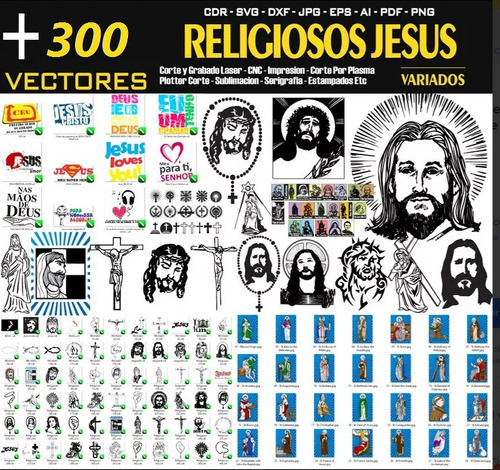 +300 Vectores Religiosos Cristianos Corte Grabado Laser Cnc