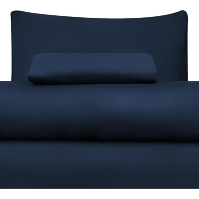 Juego De Sabanas Individual 4 Pza Ultra Suave Tacto Algodón Color Azul Marino | MercadoLibre